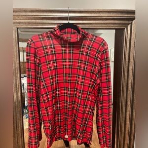 JCrew Factory Tartan Plaid Tissue Turtleneck